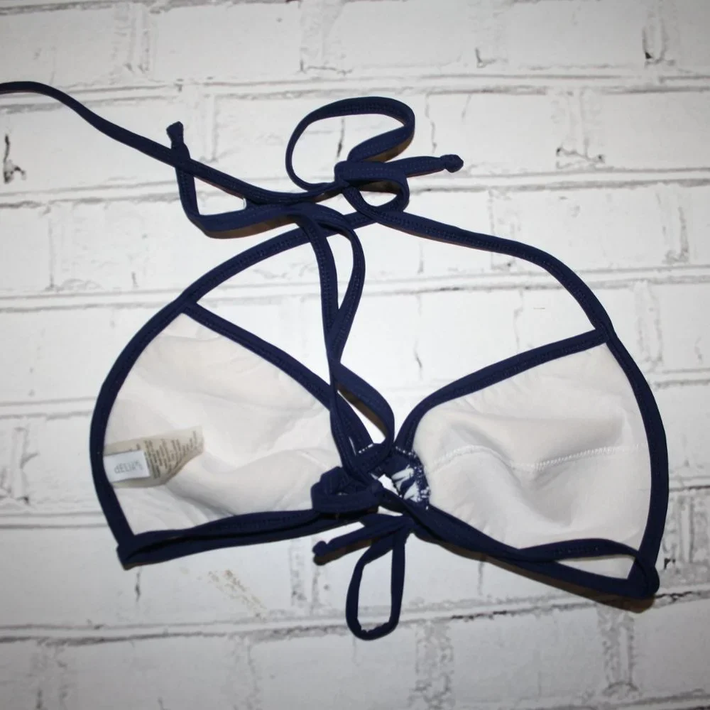 ⚪🔵 Navy + White Swim Top · dELiAs · Size L* 🔵⚪